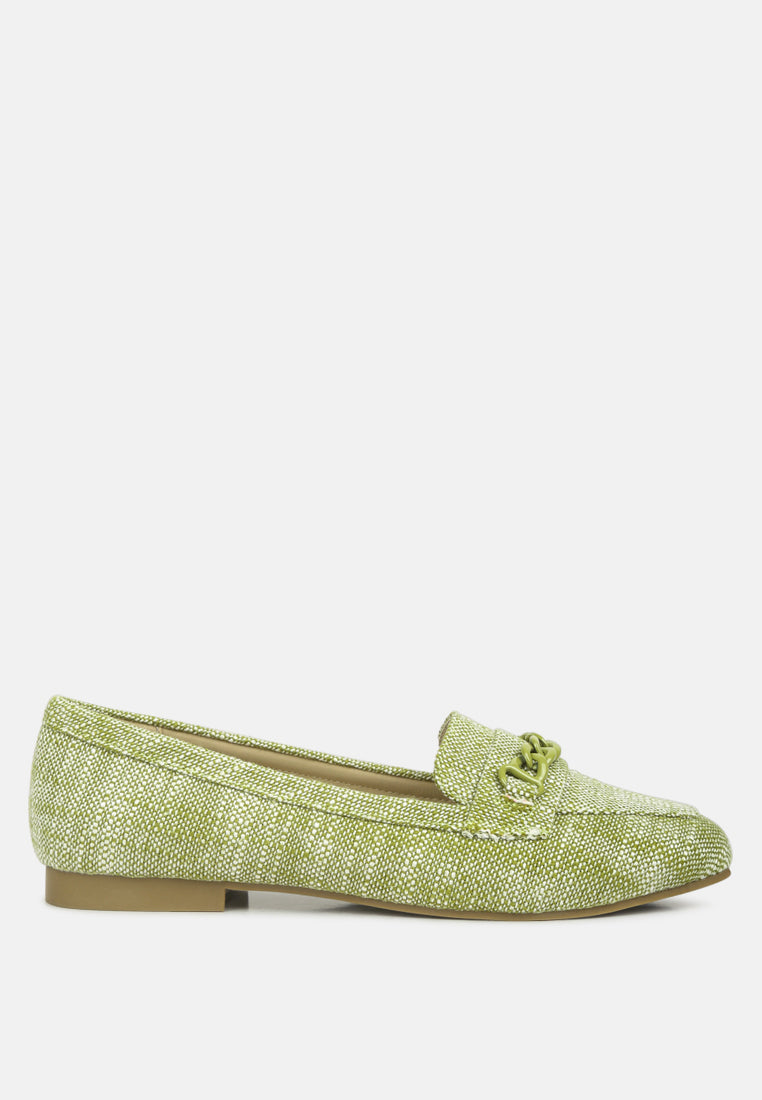 Abeera Chain Embellished Loafers-5