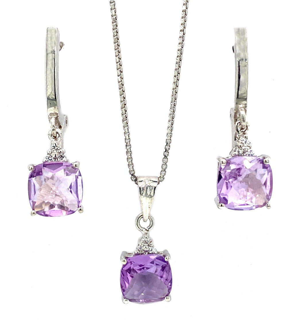 Amethyst Jewellery Set in .925 Sterling Silver - KSS 60419-0