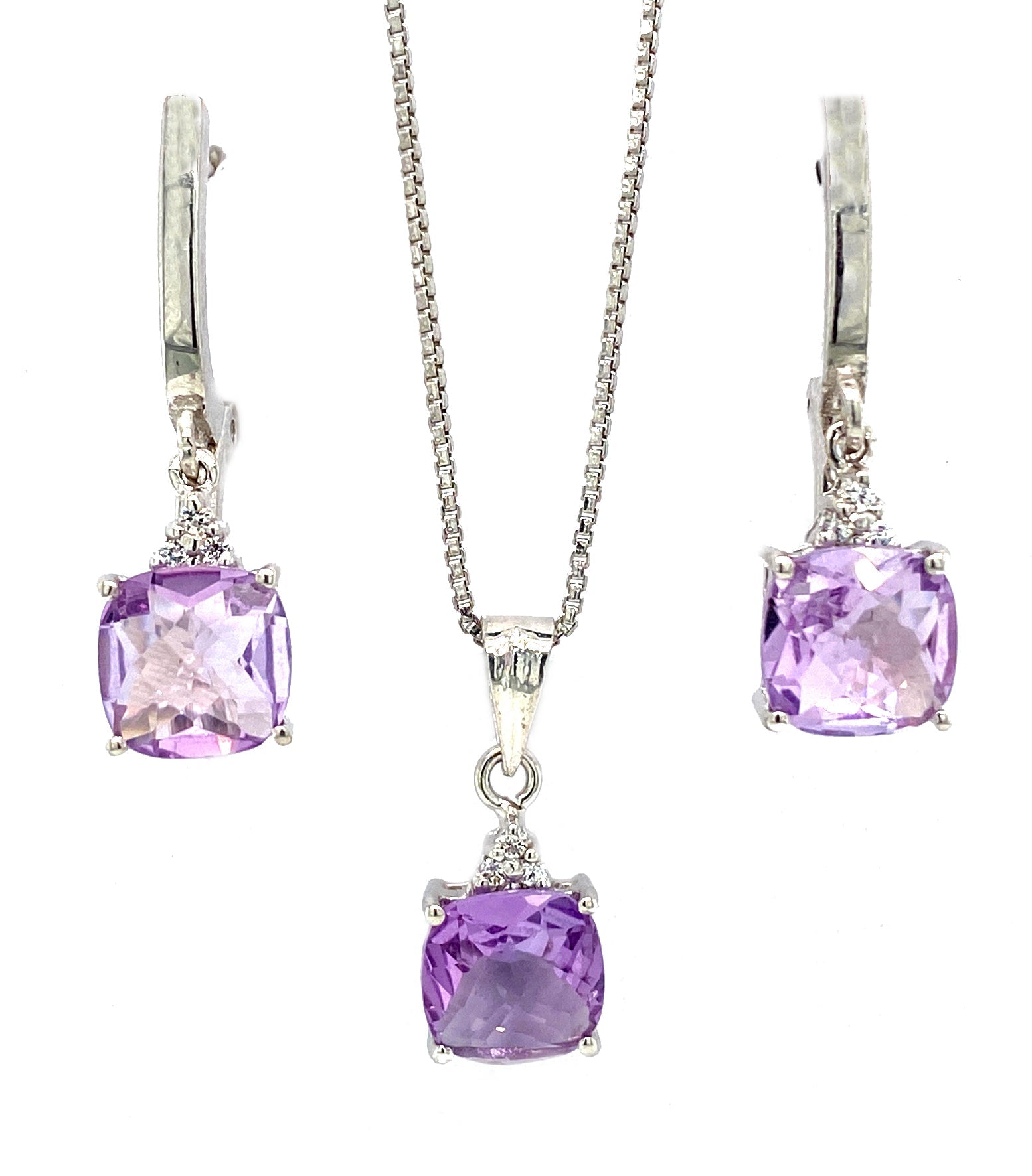 Amethyst Jewellery Set in .925 Sterling Silver - KSS 60419-0
