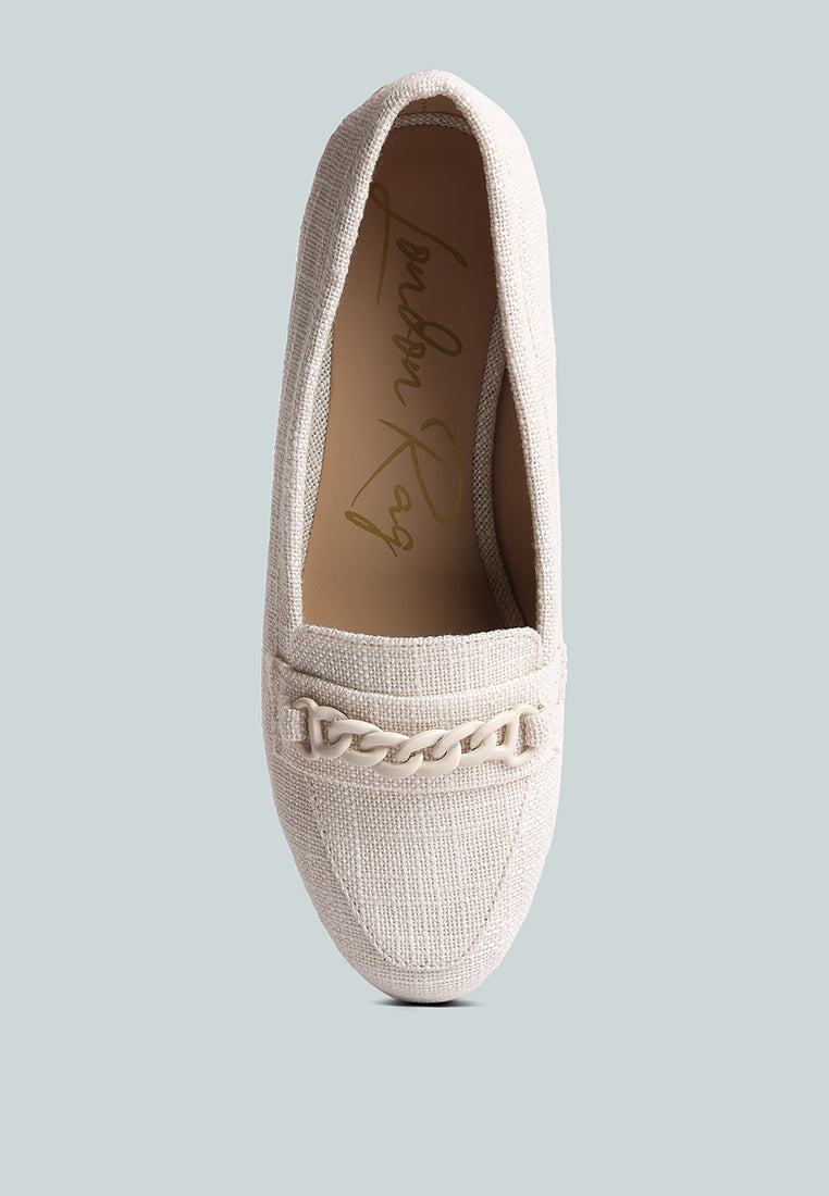 Abeera Chain Embellished Loafers-3