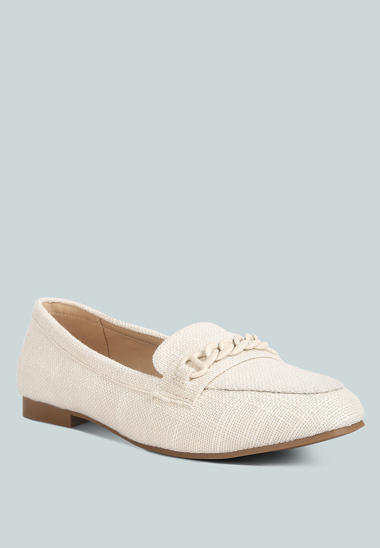 Abeera Chain Embellished Loafers-1