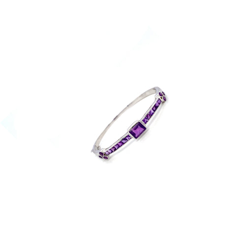 Amethyst Bangle in .925 Sterling Silver - KSD 44997-1